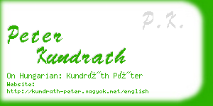 peter kundrath business card